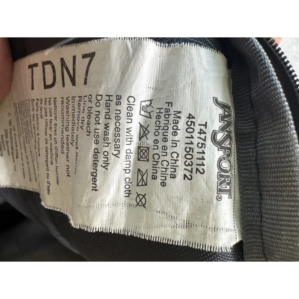 JanSport Unisex TDN7 Big Student Backpack Large Black Gray Canvas Multi Pocket
